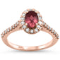 <span>GEMSTONE CLOSEOUT! </span> 1.14cts 10k Rose Gold Pink Tourmaline & Diamond Halo Ring