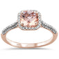 <span>GEMSTONE CLOSEOUT </span>! 1.03cts 10k Rose Gold Cushion Morganite & Diamond Ring Size 6.5