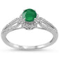 .61ct 10k White Gold Natural Green Emerald & Diamond Ring Size 6.5