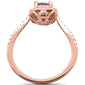 <span>GEMSTONE CLOSEOUT </span>! 0.75cts 10k Rose Gold Cushion Pink Amethyst Diamond Ring Size 6.5