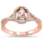 .74ct 10K Rose Gold Natural Morganite & Diamond Ring