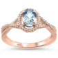 <span>GEMSTONE CLOSEOUT </span>! .85ct 10K Rose Gold Natural Aquamarine & Diamond Ring Size 6.5