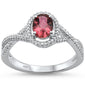 <span>GEMSTONE CLOSEOUT </span>! 1.00cts 10k White gold Oval Pink Topaz & Diamond Ring Size 6.5