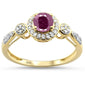 .70ct 10k Yellow Gold Natural Round Ruby & Diamond Ring Size 6.5