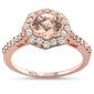 <span>GEMSTONE CLOSEOUT! </span>1.32cts 10k Rose Gold Round Morganite Diamond Ring Size 6.5