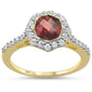 <span style="color:purple">SPECIAL!</span> 1.68ct F SI 10k Yellow Gold Natural Garnet & Diamond Ring Size 6.5