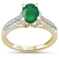 <span style="color:purple">SPECIAL!</span> 1.15ct F SI 10k Yellow Gold Natural Green Emerald & Diamond Ring Size 6.5