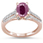 <span>DIAMOND CLOSEOUT! </span>1.04ct F SI 10k Rose Gold Ruby & Diamond Ring Size 6.5