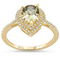 <span>DIAMOND CLOSEOUT! </span>1.16ct F SI 10k Yellow Gold Natural Pear Olive Topaz & Diamond Ring Size 6.5