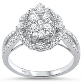 .88ct 14k White Gold Oval Shape Diamond Engagement Ring Size 6.5