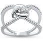 <span>DIAMOND CLOSEOUT! </span>.27ct 14k White Gold Modern Knot Open Trendy Fine Diamond Ring
