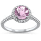 <span>GEMSTONE CLOSEOUT </span>! 1.19cts 10k White Gold Round Pink Amethyst & Diamond Ring Size 6.5