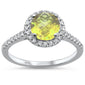 <span>GEMSTONE CLOSEOUT </span>! 1.31ct 10k White Gold Round Lemon Topaz & Diamond Ring Size 6.5