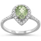 <span>GEMSTONE CLOSEOUT </span>! .99ct 10K White Gold Green Amethyst & Diamond Ring Size 6.5