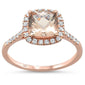 <span>GEMSTONE CLOSEOUT </span>! 1.35cts 10k Rose Gold Cushion Morganite & Diamond Ring