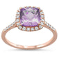 <span>GEMSTONE CLOSEOUT </span>! 1.74ct 10k Rose Gold Pink Amethyst & Diamond Ring Size 6.5