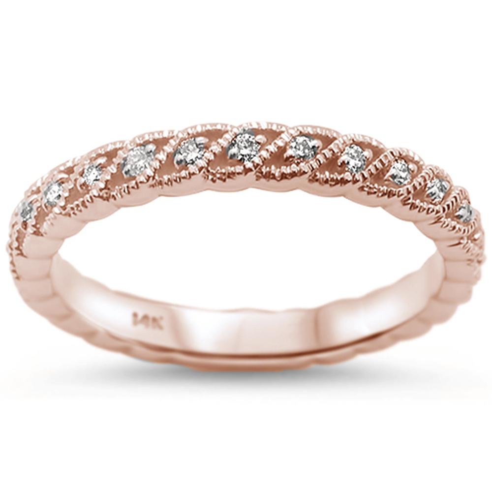 <span>DIAMOND CLOSEOUT! </span>.26cts 14k Rose Gold Diamond Ring Size 6.5