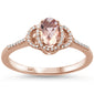 <span>GEMSTONE CLOSEOUT </span>! .56ct F SI Oval Morganite 10k Rose Gold Diamond Ring Size 6.5