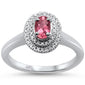 <span>GEMSTONE CLOSEOUT </span>! .52cts 10k White Gold Oval Pink Tourmaline & Diamond Ring Size 6.5