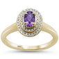 <span>GEMSTONE CLOSEOUT </span>! .52cts 10k Yellow Gold Oval Amethyst & Diamond Ring Size 6.5