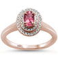<span>GEMSTONE CLOSEOUT </span>! .57cts 10k Rose Gold Oval Pink Tourmaline & Diamond Ring Size 6.5