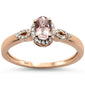 <span>GEMSTONE CLOSEOUT </span>! .55ct 10K Rose Gold Oval Morganite & Diamond Ring Size 6.5