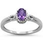 <span>GEMSTONE CLOSEOUT </span>! .46cts 10k White Gold Oval Amethyst & Diamond Ring Size 6.5