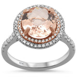 2.70ct 10k Two Tone Gold Round Morganite & Diamond Ring