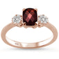 <span>GEMSTONE CLOSEOUT </span>! 1.1ct 10k Rose Gold Cushion Garnet & Diamond Ring