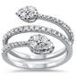 <span style="color:purple">SPECIAL!</span> .72ct 14k White Gold Wrap Around Fashion Diamond Ring Size 6.5