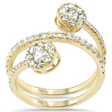 .90ct G SI 14K Yellow Gold Diamond Round Shape Wrap Around Ring Size 6.5