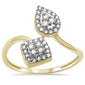 .24ct F SI 10K Yellow Gold Designer Fine Diamond Ring Size 6.5