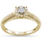 <span style="color:purple">SPECIAL!</span> .11ct 14KT Yellow Gold Round Filigree Diamond Engagement Ring Size 6.5