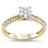<span>DIAMOND CLOSEOUT! </span>.32cts 14k Two Tone Gold Diamond Solitaire Engagement Promise Ring Size 6.5