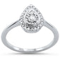 .20ct 14KT White Gold Pear Shaped Diamond Solitaire Ring Size 6.5
