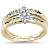 .29ct 14KT Yellow Gold Marquise Engagement Ring Wedding Bridal Set Sz 6.5