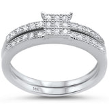 <span>DIAMOND CLOSEOUT! </span> .28cts 14k White gold Square Shape Diamond Engagement Ring Bridal Set