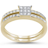 <span>DIAMOND CLOSEOUT! </span>.28cts 14k Yellow Gold Square Shape Diamond Engagement Ring Bridal Set