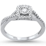 .26ct 14KT White Gold Diamond Square Shaped Twisted Prong Engagement Ring