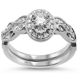 <span>DIAMOND CLOSEOUT! </span>.33cts 14k White gold Oval Shape Diamond Engagement Bridal Set 6.5