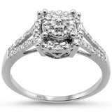 <span>DIAMOND CLOSEOUT! </span>.13cts 14k White gold Diamond Solitaire Engagement Ring Size 6.5