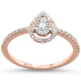 .25ct 14KT Rose Gold Pear Shaped Diamond Ring Size 6.5