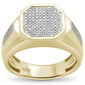 <span>DIAMOND  CLOSEOUT! </span>.35ct 10k Yellow Gold Men's Diamond Signet Band Ring Size 10