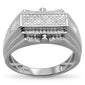 <span>DIAMOND  CLOSEOUT! </span>.25ct 10k White Gold Men's Diamond Signet Wedding Ring Size 10