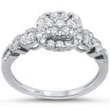 <span style="color:purple">SPECIAL!</span>.62ct 14k White gold Square Shaped Diamond Engagement Ring Size 6.5