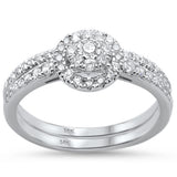 .55cts 14k White gold Round Diamond Engagement Ring Bridal Set Size 6.5