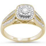 <span style="color:purple">SPECIAL!</span>.32cts 14k Yellow Gold Square Shape Diamond Engagement Ring Size 6.5