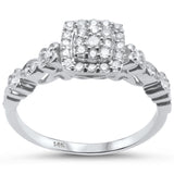 <span>DIAMOND CLOSEOUT! </span>.32cts 14k White gold Square Shape Diamond Ring Size 6.5