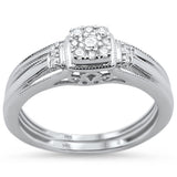 .21cts 14k White gold Square Shape Diamond Engagement Ring Bridal Set