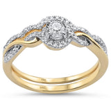 <span style="color:purple">SPECIAL!</span> .26cts 14k Yellow Gold Diamond Solitaire Engagement Bridal Ring Set